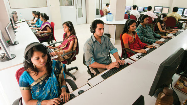 Photo of a commercial call center operation