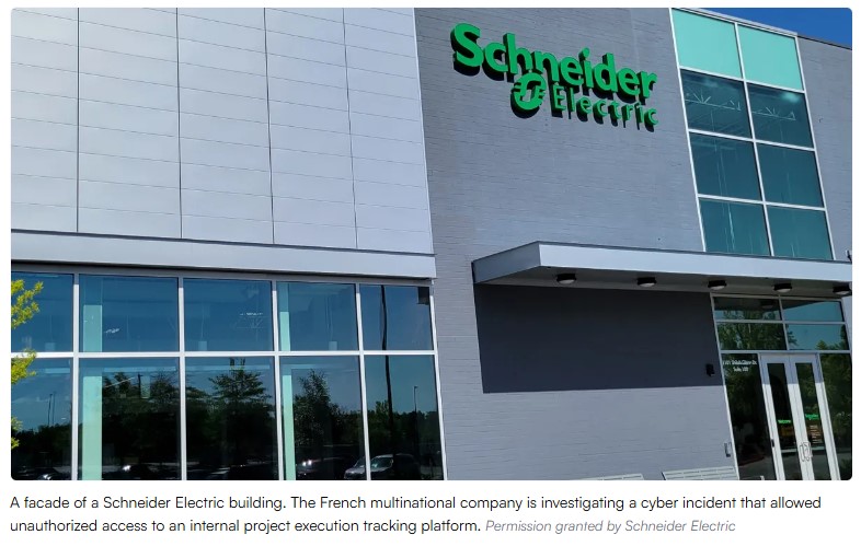 Schneider Electric investigating cyber intrusion after threat actor gains access to platform